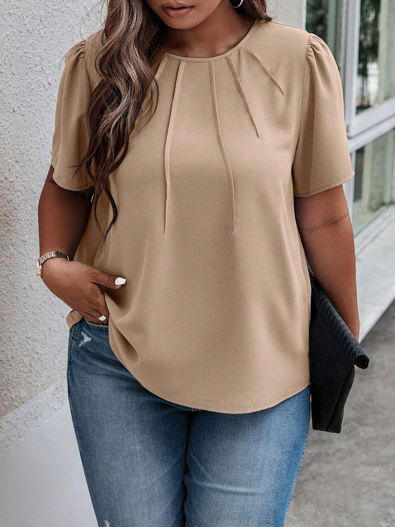 Camiseta Feminina com detalhe dobrado Suyane Plus size