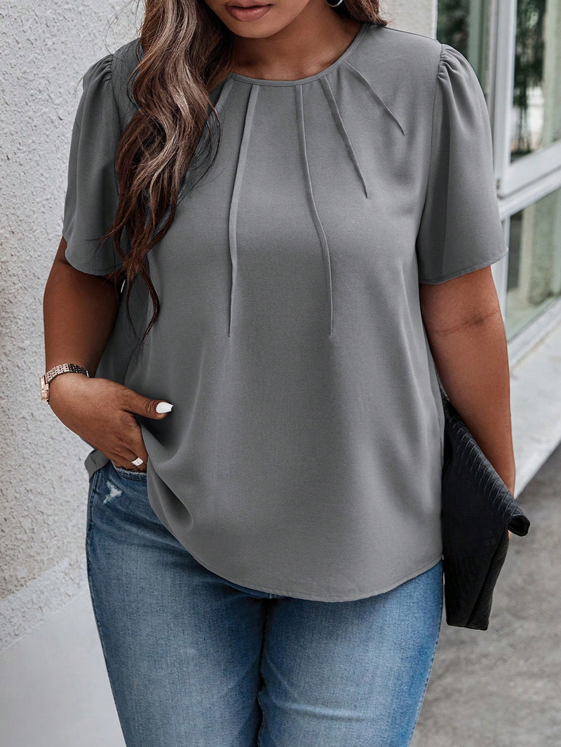 Camiseta Feminina com detalhe dobrado Suyane Plus size