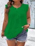 Blusa bordada sem mangas Joalys. Plus Size