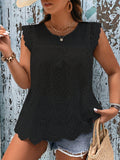 Blusa bordada sem mangas Joalys. Plus Size