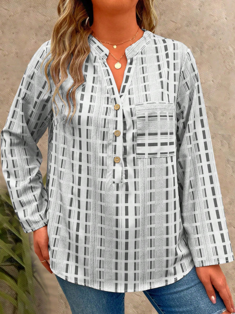 Camisa manga longa com botões frontais Berenice. Plus Size