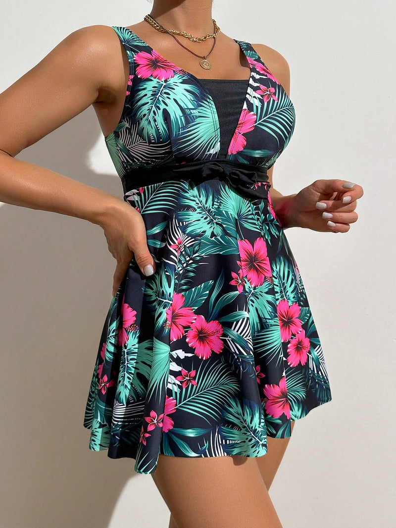 Takini de Banho Feminino com Estampa Tropical - Luana