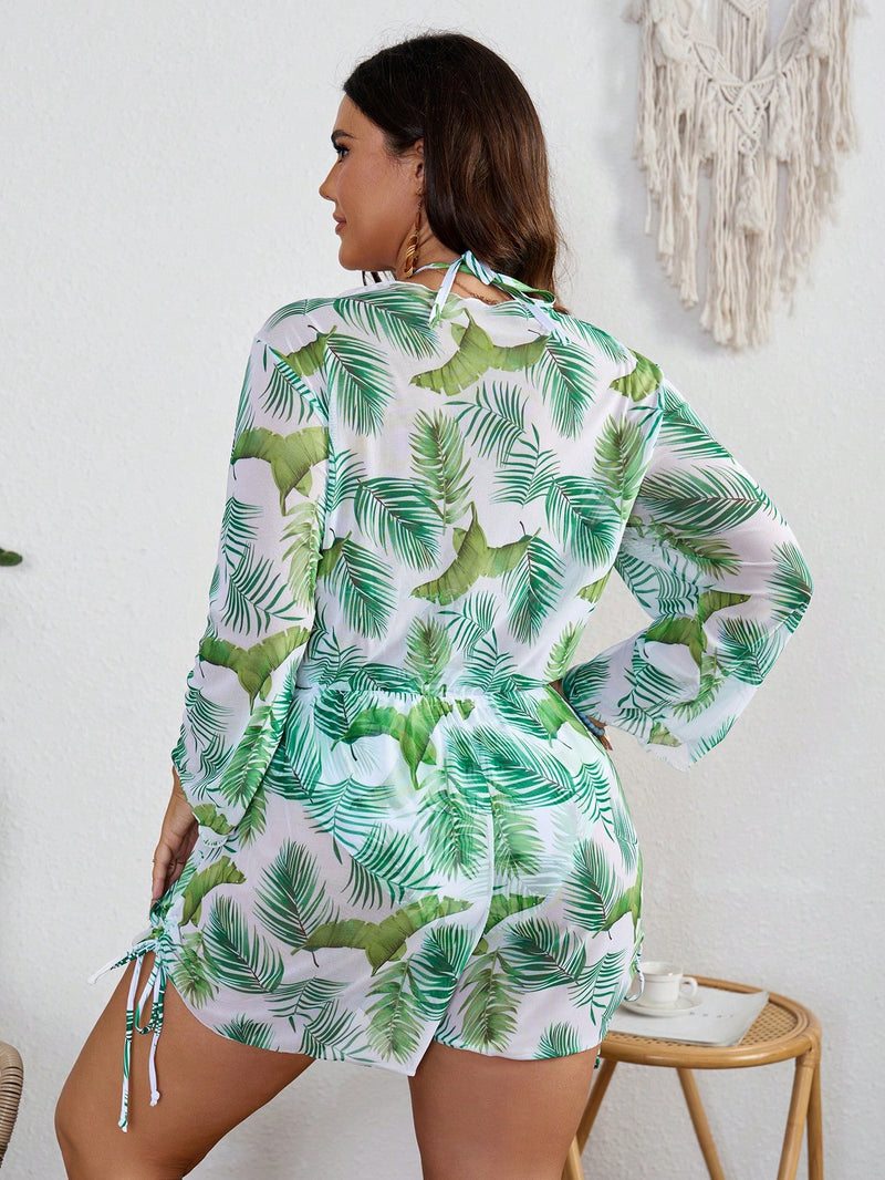 Biquíni Tropical com cobertura. Plus Size