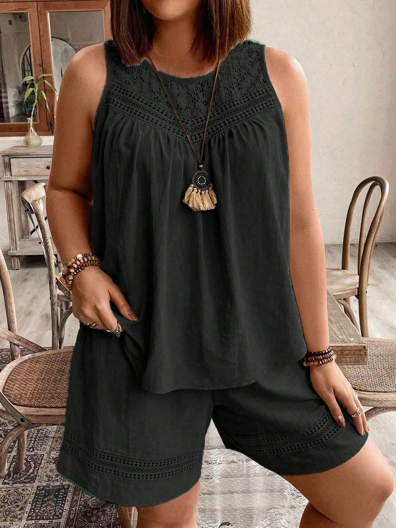 Conjunto feminino Gola Redonda Erica. Plus Size