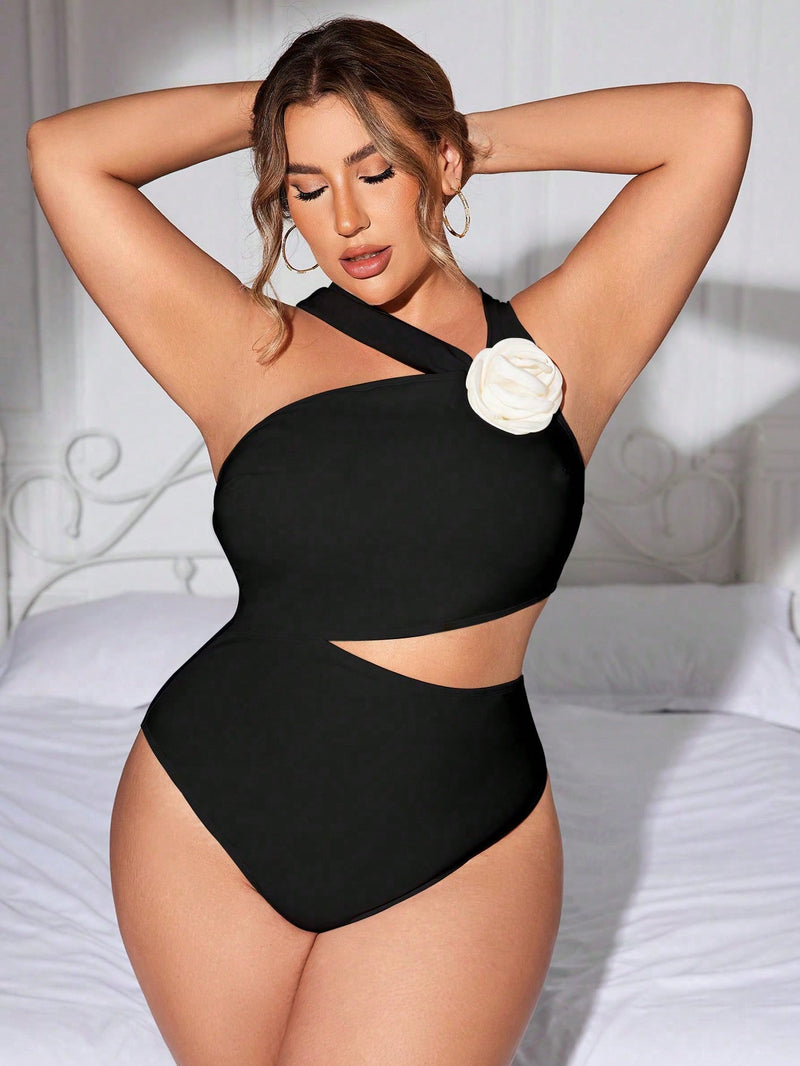 Maiô Feminino de um ombro só Andessa. Plus Size