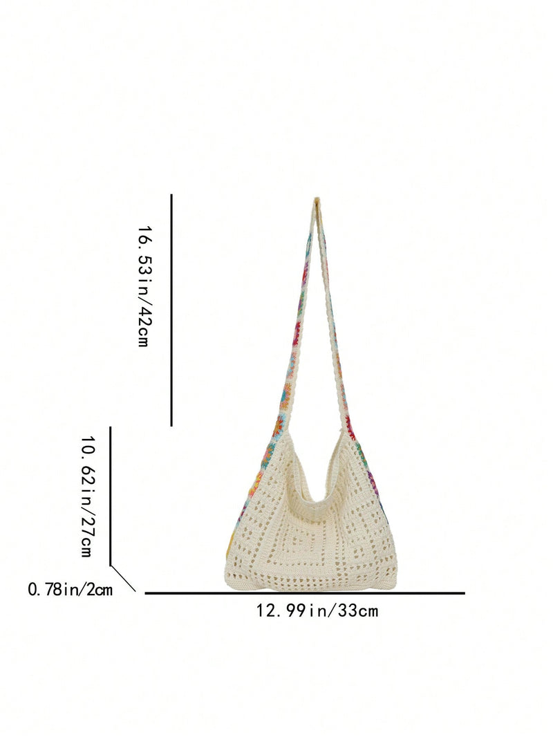 Bolsa feminina Artesanal de Crochê com Alça Colorida -  Francesca