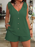 Conjunto Feminino com decote em V Leicy. Plus Size