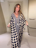 Vestido Feminino  com decote em V frisado cintura elástica - Letícia