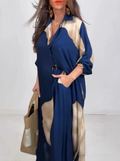 Conjunto feminino camisa longa calças de perna larga - Eloíza