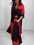 Conjunto feminino camisa longa calças de perna larga - Eloíza
