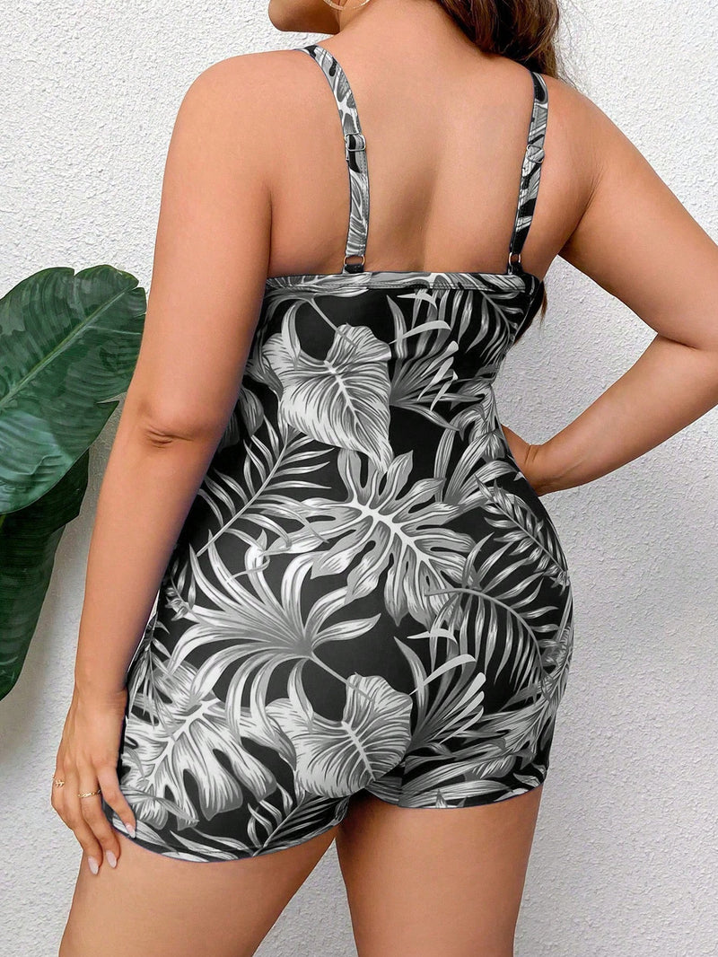 Maiô Feminino Alças Finas Detalhes Ziguezague Anastasia. Plus Size