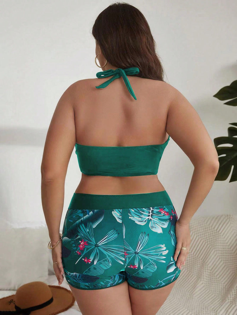 Shortkini Feminino Tie Back Frente-única Jessy. Plus Size