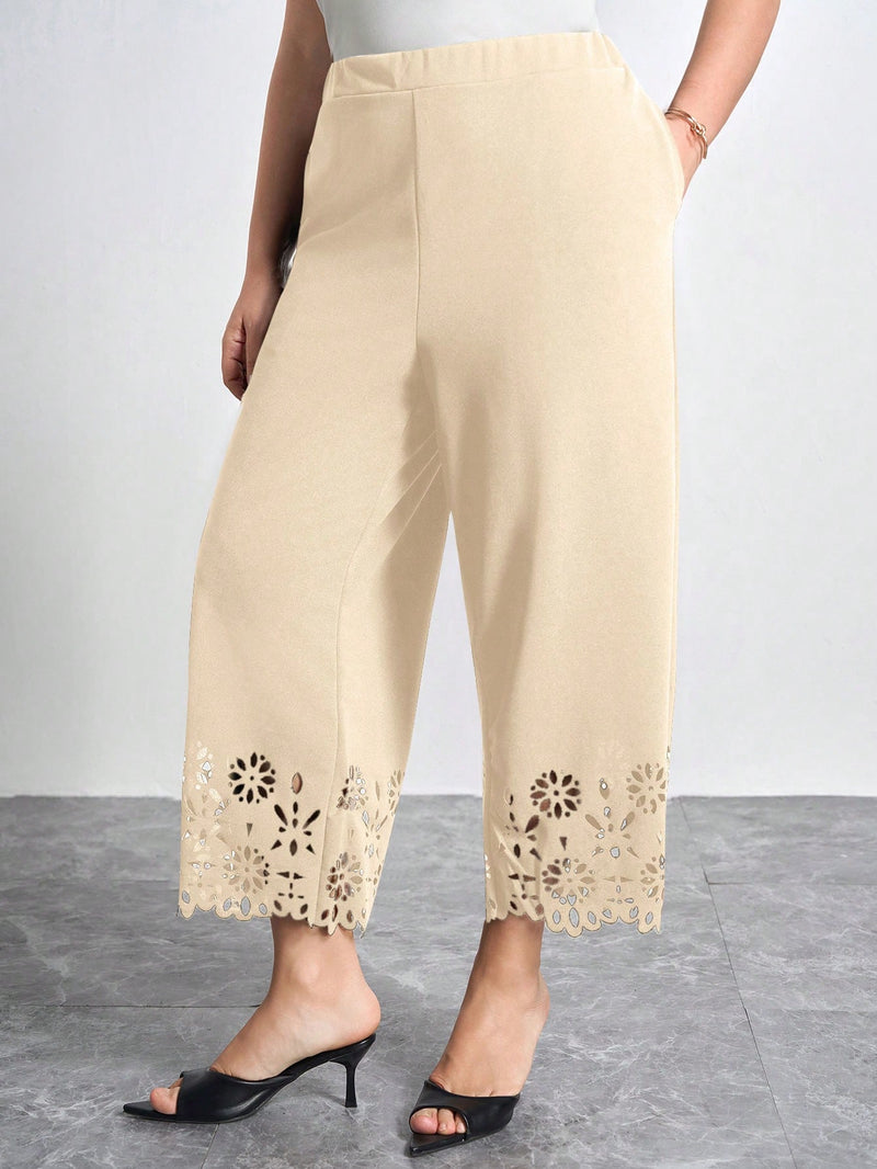 Calças Feminina Detalhe Vazado Jordana. Plus Size