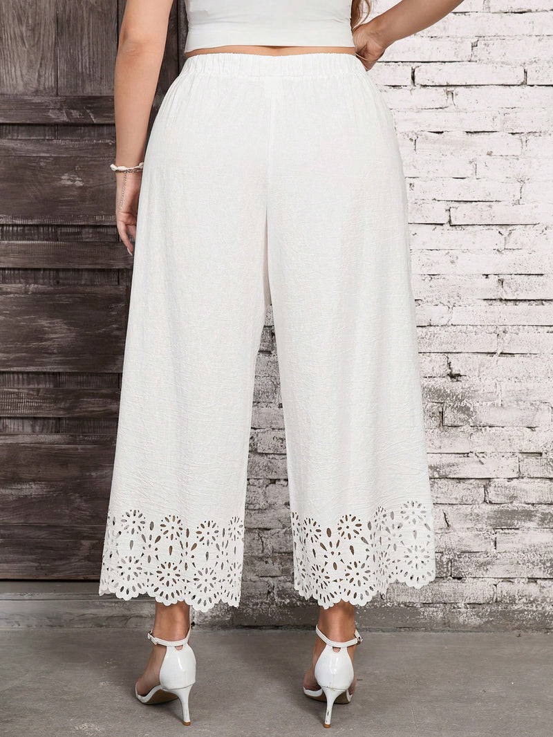 Calças Feminina Detalhe Vazado Jordana. Plus Size