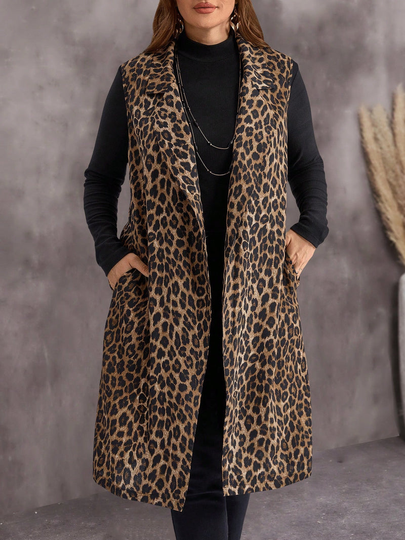 Cardigã Feminina Longa Sem Mangas com Caimento Elegante - Naianne. Plus Size
