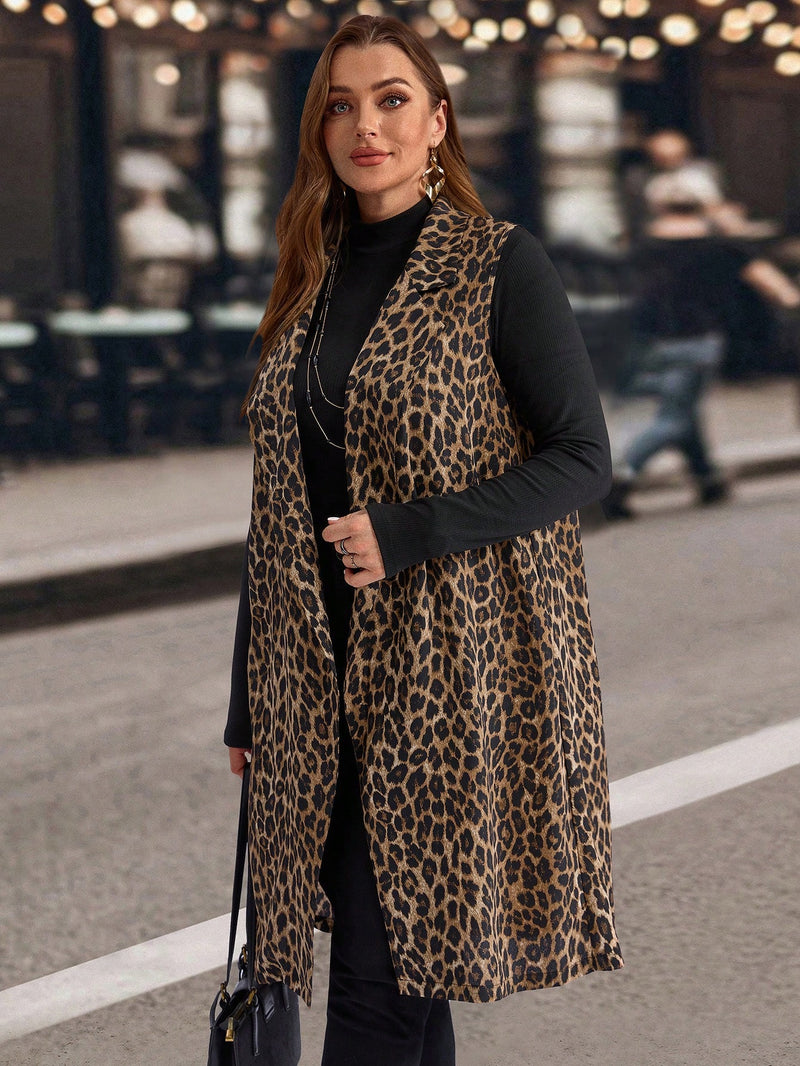 Cardigã Feminina Longa Sem Mangas com Caimento Elegante - Naianne. Plus Size