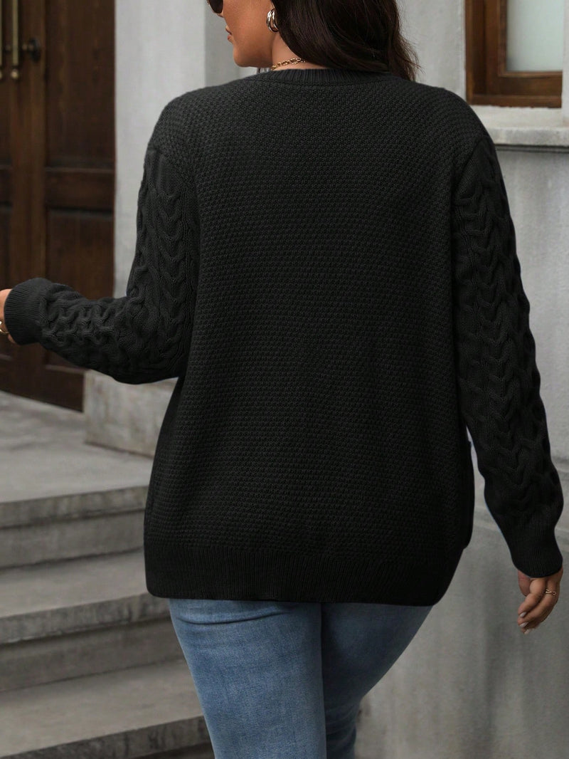 Cardigan Feminina de Manga Longa Transpassado - Hania. Plus Size
