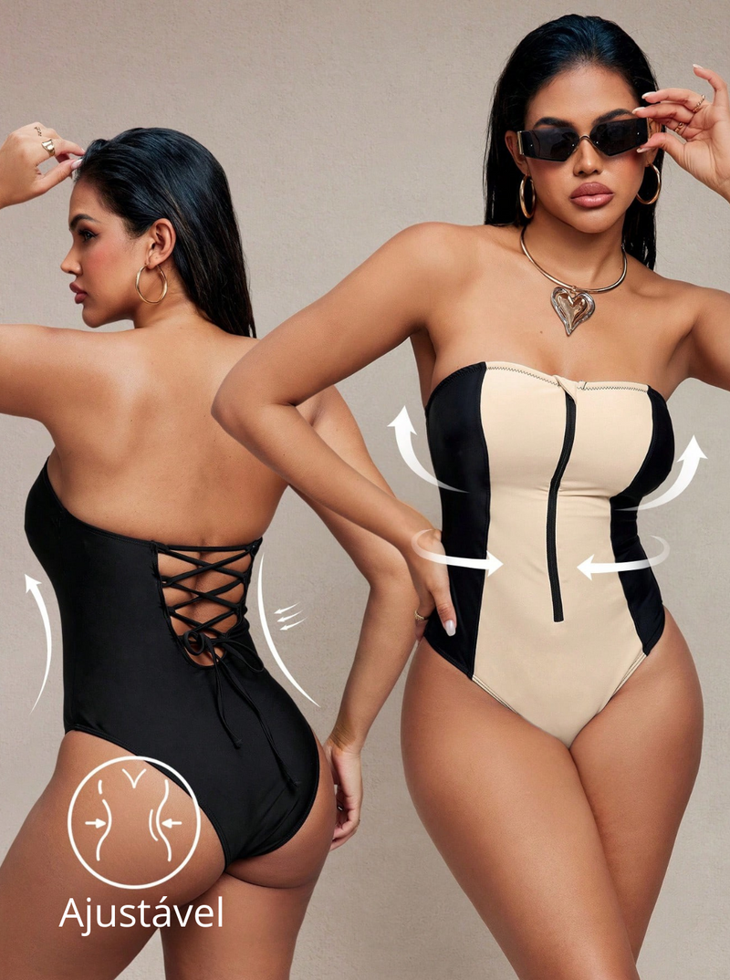 Maiô Feminino Modelador com ajustes nas Costas - Estelle