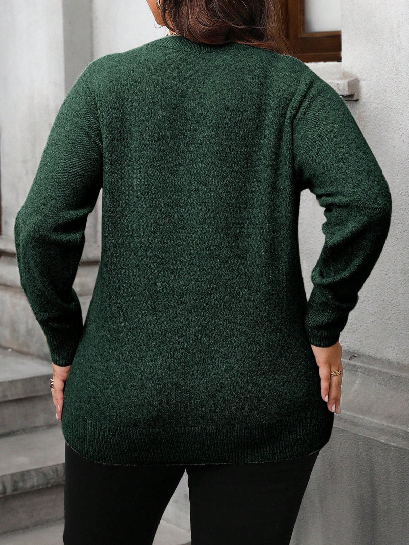 Suéter Feminino Oversize de gola redonda - Jussara. Plus Size