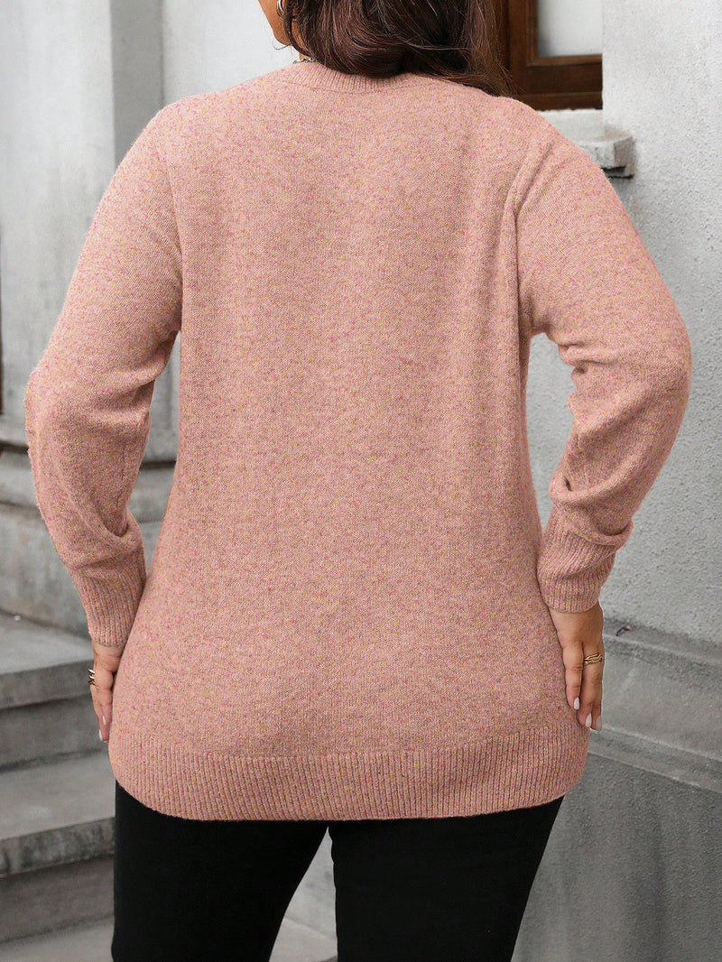 Suéter Feminino Oversize de gola redonda - Jussara. Plus Size