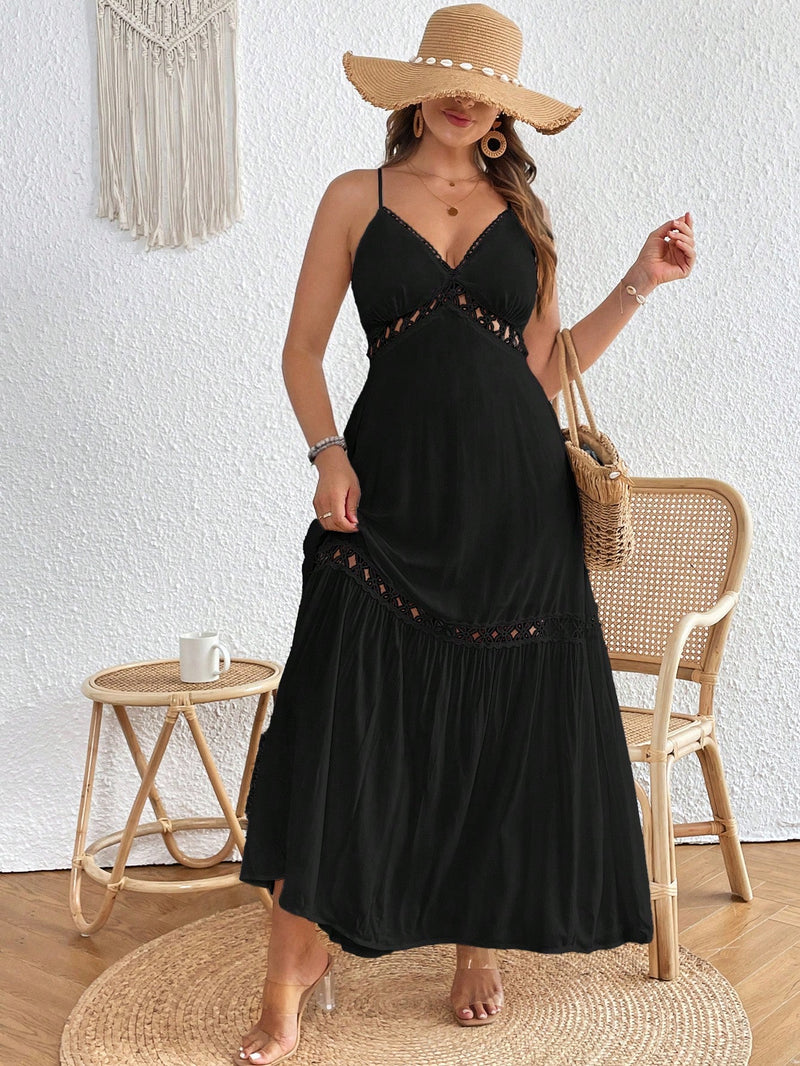 Vestido Feminino Alças de espaguete cor sólida Amara Plus size