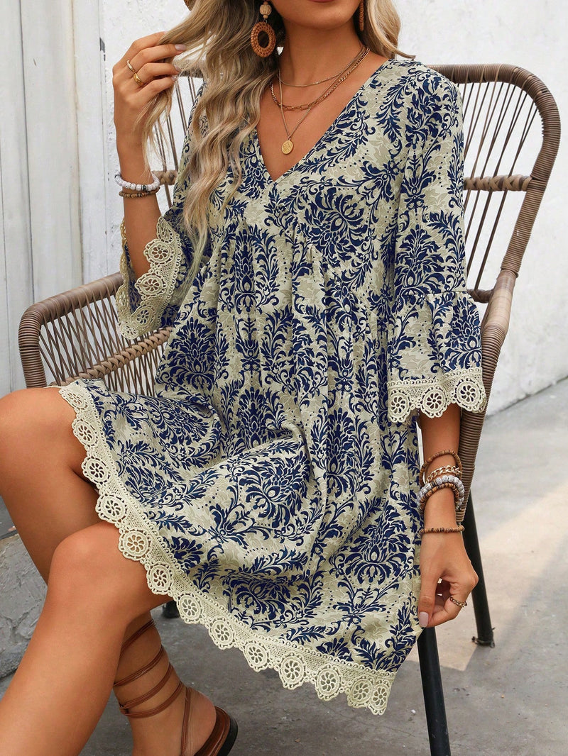 Vestido Boho Chic Celeste