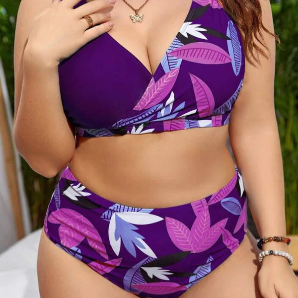 Biquíni Feminino Cintura Alta Detalhes Cruzado Juliana.Plus Size.