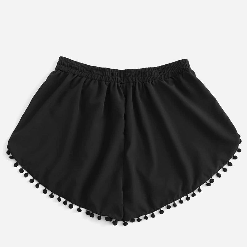 Shorts Feminino Pom Pom Estampa Simples .Plus Size.