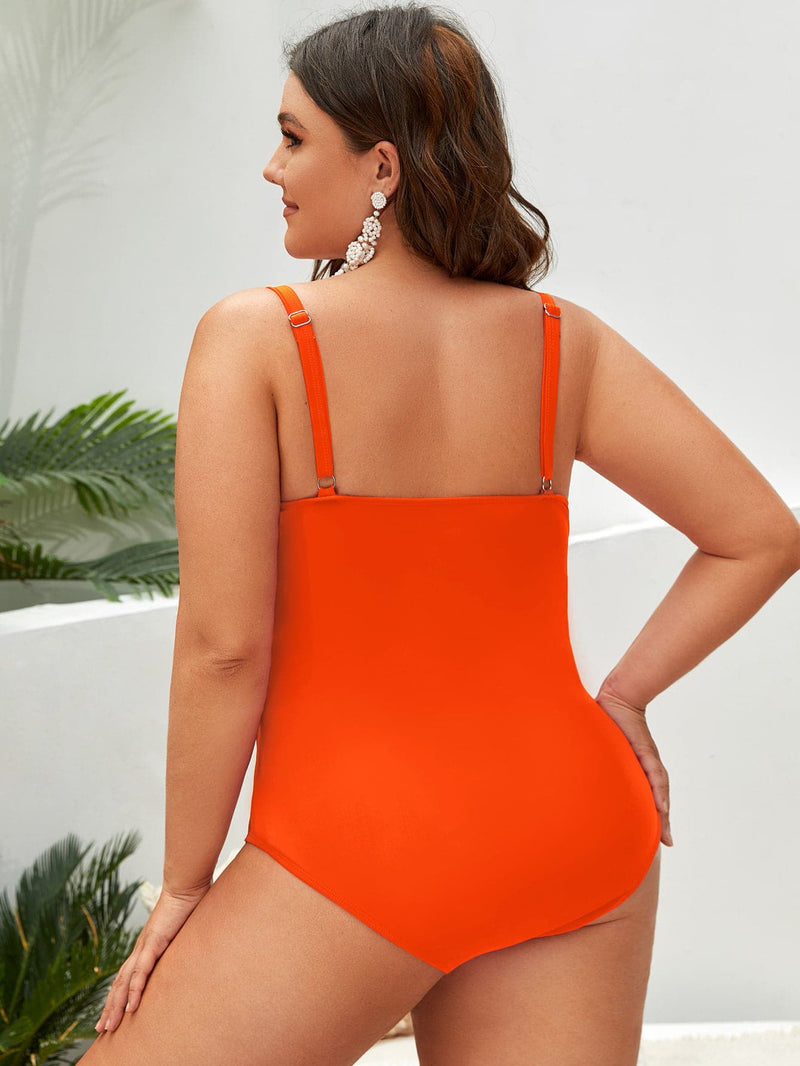 Maiô Feminino Detalhes Ziguezague Alças Finas Miriam. Plus Size