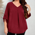 Blusa Feminina Decote V Pequeno Sabrina. Plus Size