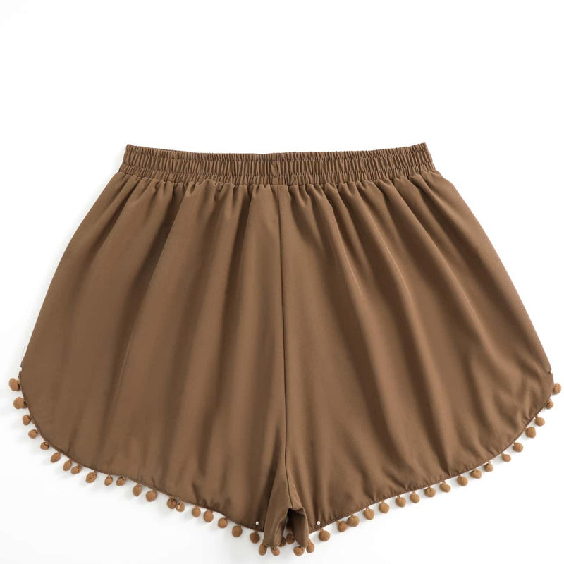 Shorts Feminino Pom Pom Estampa Simples .Plus Size.