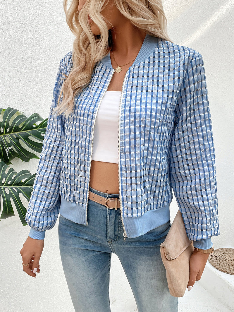 Jaqueta Feminina bomber Xadez elegante Gina