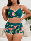 Bikini Feminino Push Up Tropical Alças Grossas Junne