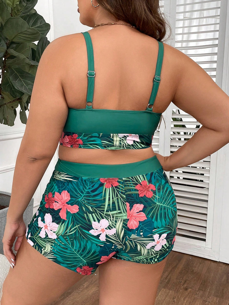 Shortkini Feminino Tie Back Frente-única Jessy. Plus Size