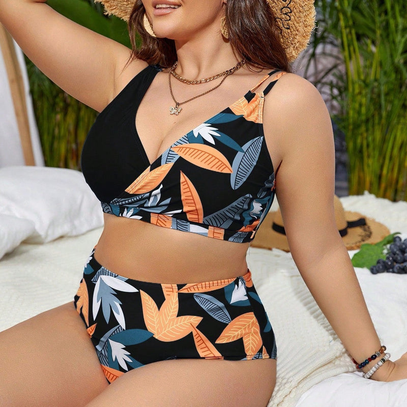 Biquíni Feminino Cintura Alta Detalhes Cruzado Juliana.Plus Size.