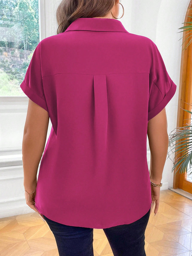 Blusa Feminina  Manga Curta Aurora. Plus size